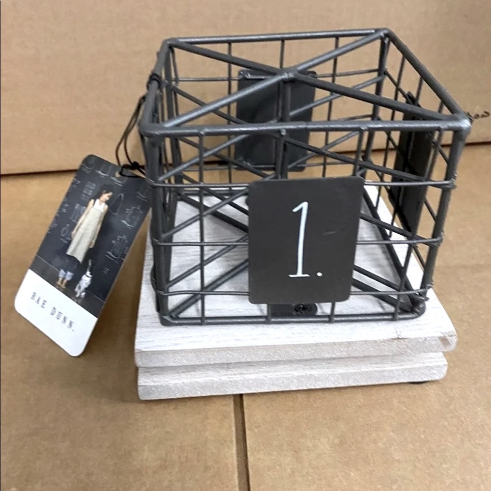 Rae Dunn Metal & Wood Swivel Desk Holder Brand New!